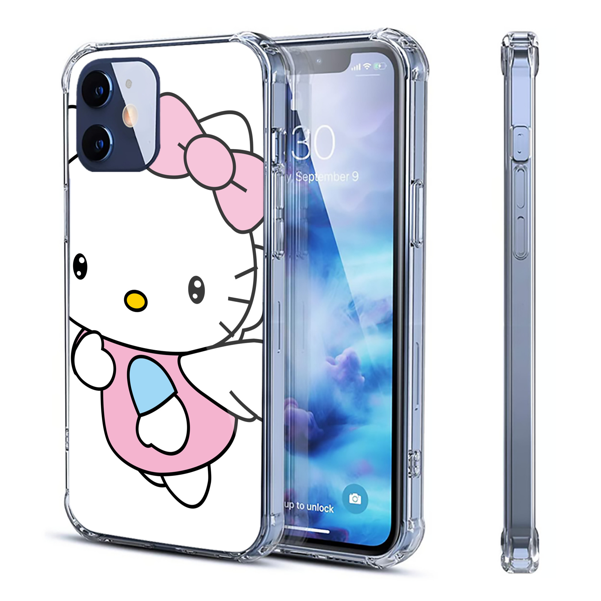 （画像用） Hello Kitty ハローキティ 【iPhone 12シリーズ対応】透明スマホケース（クリアソフトケース）